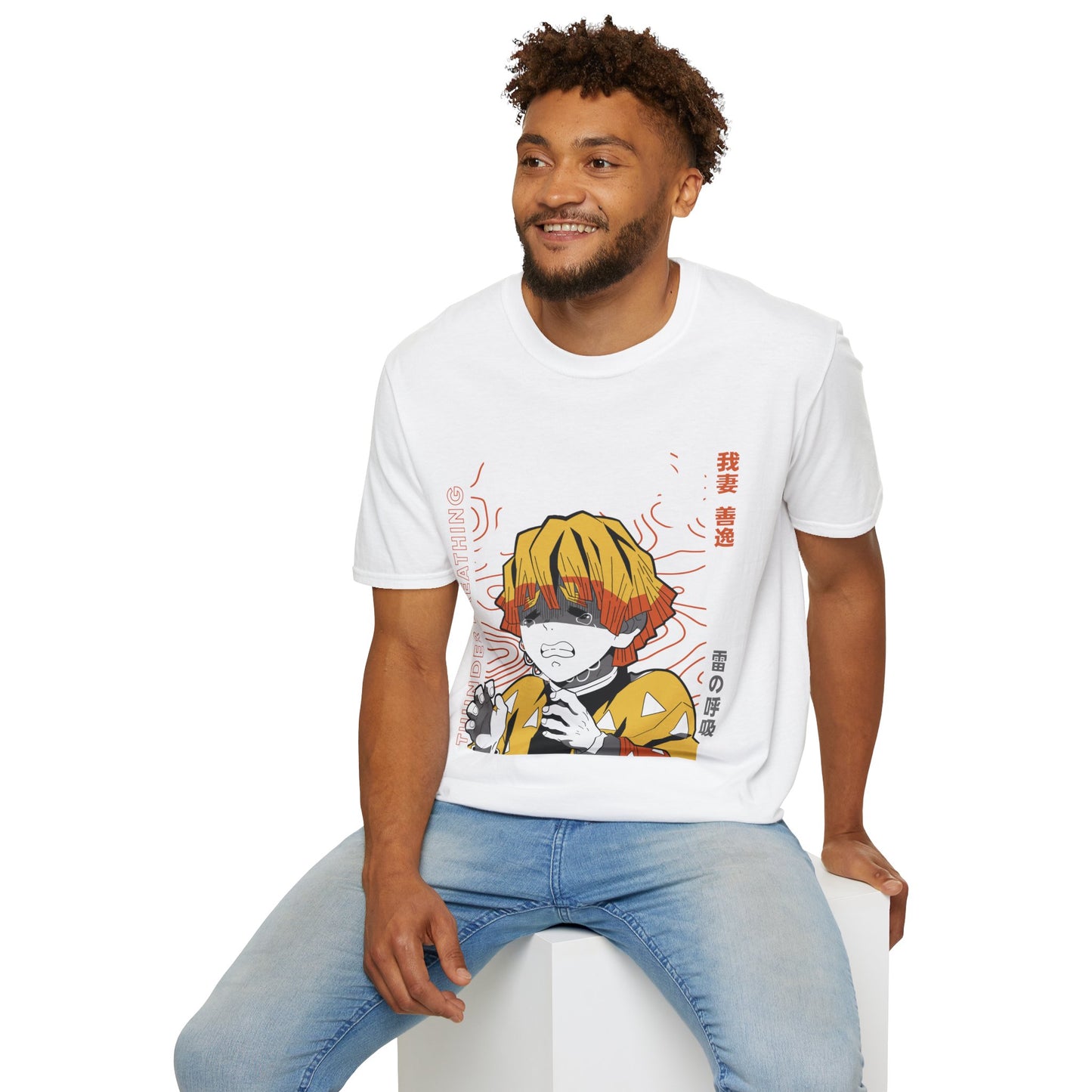 Anime-Inspired Unisex Softstyle T-Shirt - Unique Breath Control Design