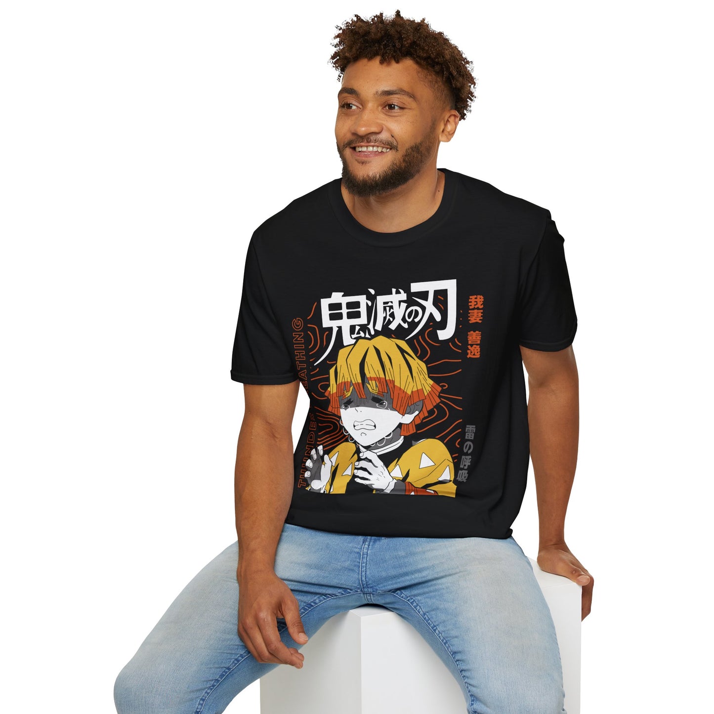 Anime-Inspired Unisex Softstyle T-Shirt - Unique Breath Control Design